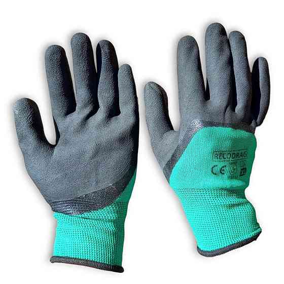 Робочі рукавиці А600 чорні з пінним латексним обливом для будівельних, садових та господарських робіт Харків