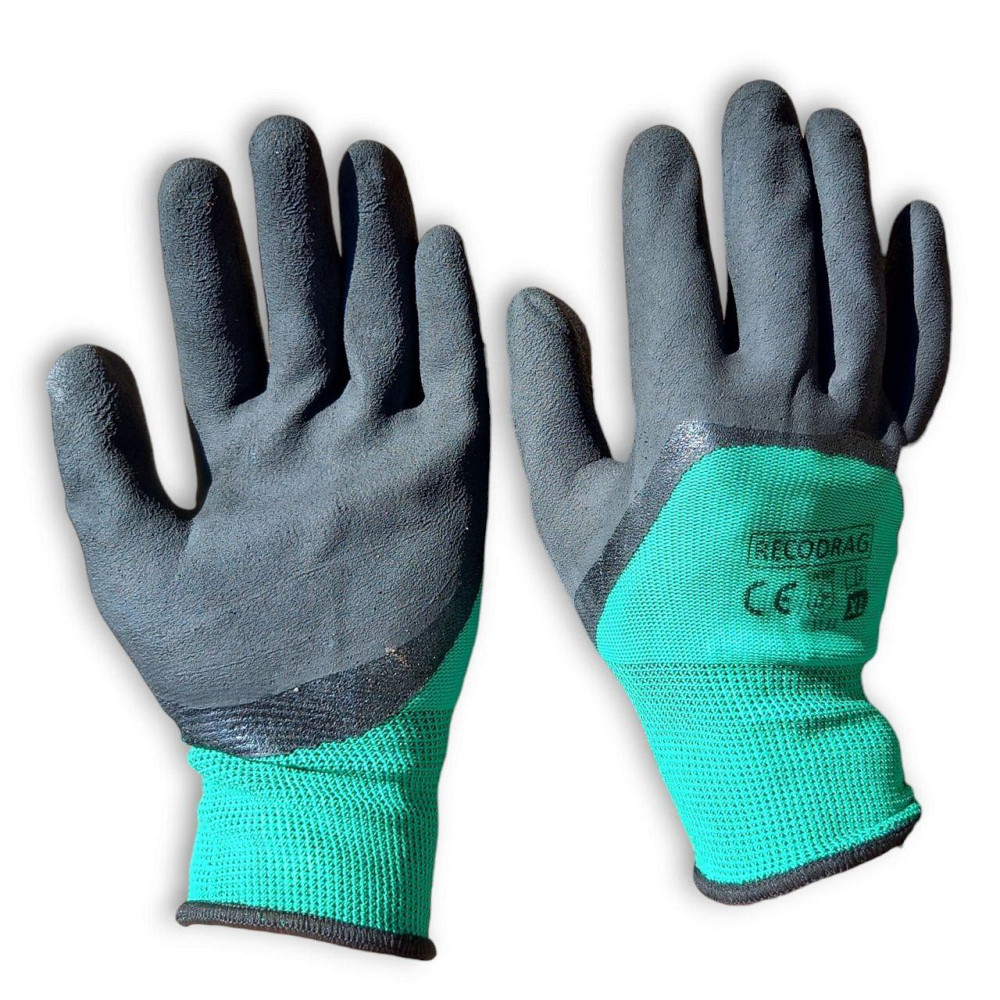 Робочі рукавиці А600 чорні з пінним латексним обливом для будівельних, садових та господарських робіт Харків - фото 1