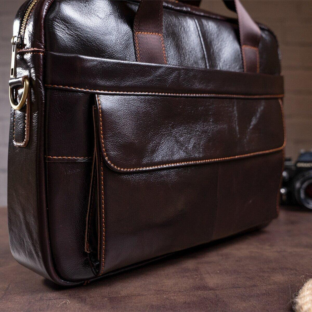 Сумка мужская под ноутбук Vintage 14750 Коричневая Киев - изображение 9