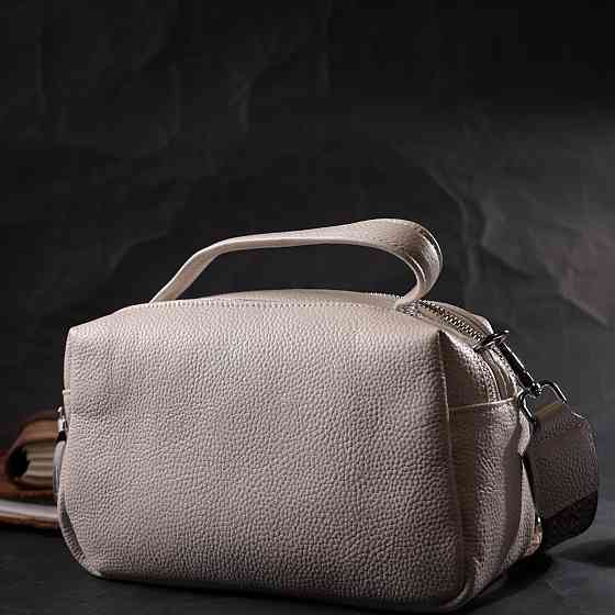 Жіноча прямокутна сумка на два відділення з натуральної шкіри Vintage 22344 Біла Київ