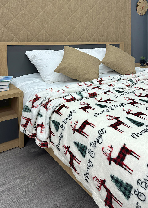 Плед-покривало 200х220 см з різдвяним принтом Різнобарвний (87-337) Київ - фото 6