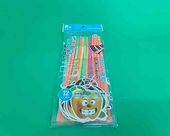 Соломка-трубочка "Фрукти" d6-260мм люминесц (12)*500 (1 шт) Харків