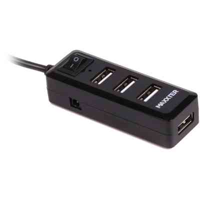 Концентратор Maxxter USB 2.0 to 4xUSB + charger 5V 1A (HU2A-4P-AC-03) Вінниця