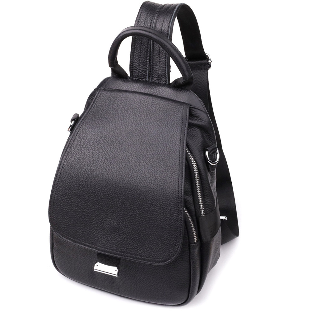 Жіночий рюкзак з натуральної шкіри Vintage 23056 Чорний Київ - фото 1