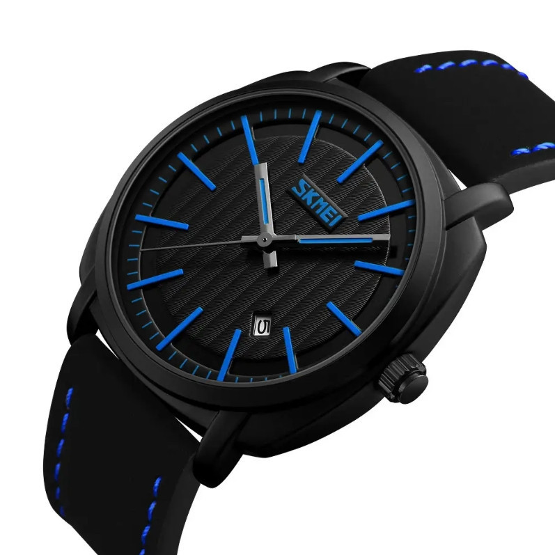Мужские часы Skmei 9169 Kowboy (Черный с синим) Киев - изображение 2