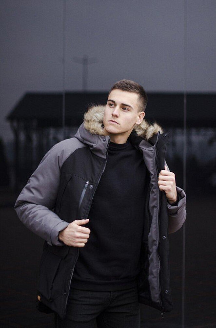 Парка мужская зимняя средняя на коттоне с капюшоном Pobedov seniora udacha Киев - изображение 6