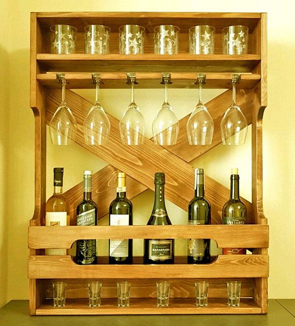 Настінна винна полиця "Асахі" сієна Миколаїв - фото 1