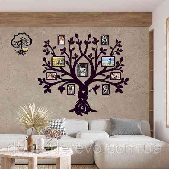 Родовое дерево🌳 Колибри 3 Семейное дерево сердце на 9 фото рамок, Вижница