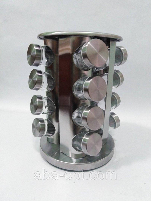 Органайзер Анис для специй нержавеющая сталь на 16 стеклянных емкостей Н 27 см ( шт ).Aba-Opt Одесса - изображение 1