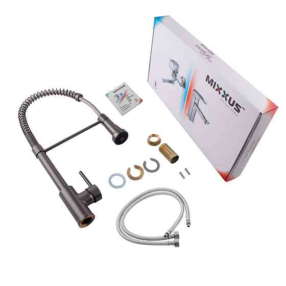 Кухонный смеситель с пружинным изливом Mixxus Premium SPRING 017 GRAPHITE (MI6952) Харьков