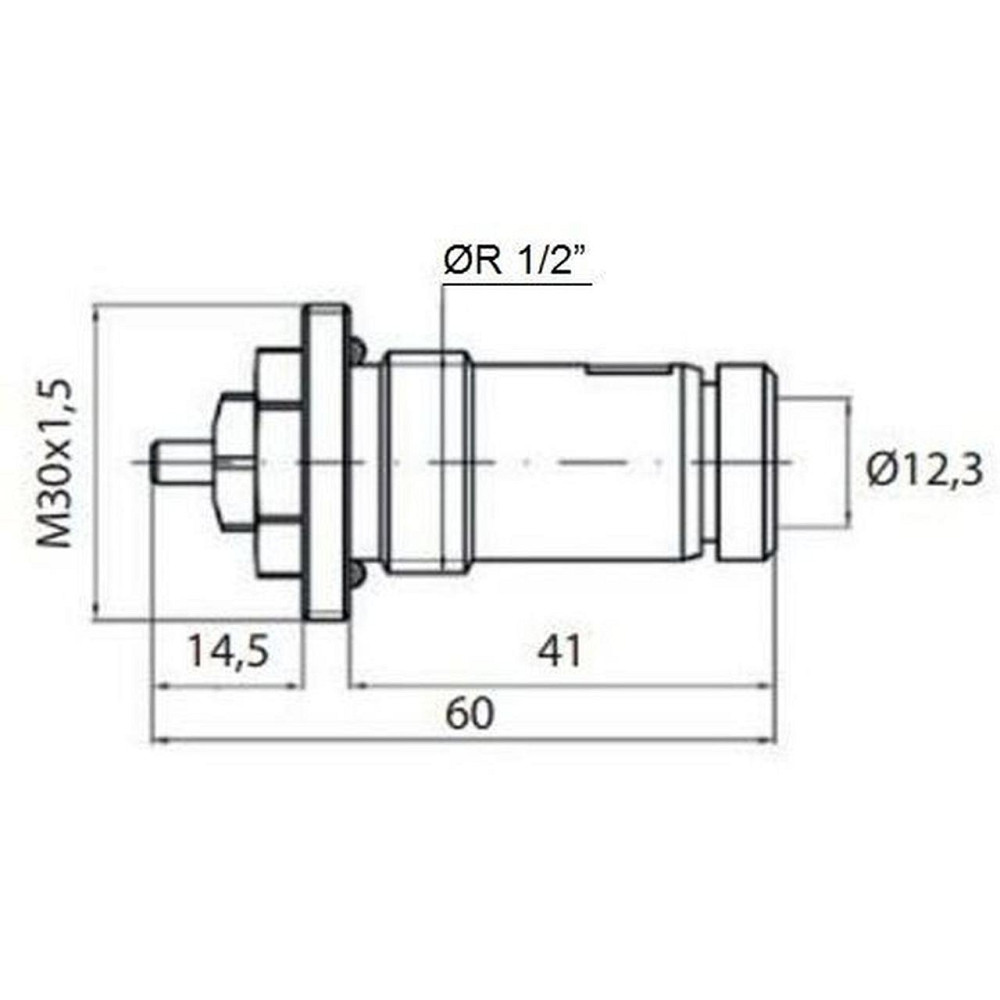 Клапан OUTER під термоголовку М30x1,5 панельного радіатора PROFESSIONAL NV-QP 5200 1/2″ЗР (на трубу) (000011407) Київ - фото 3