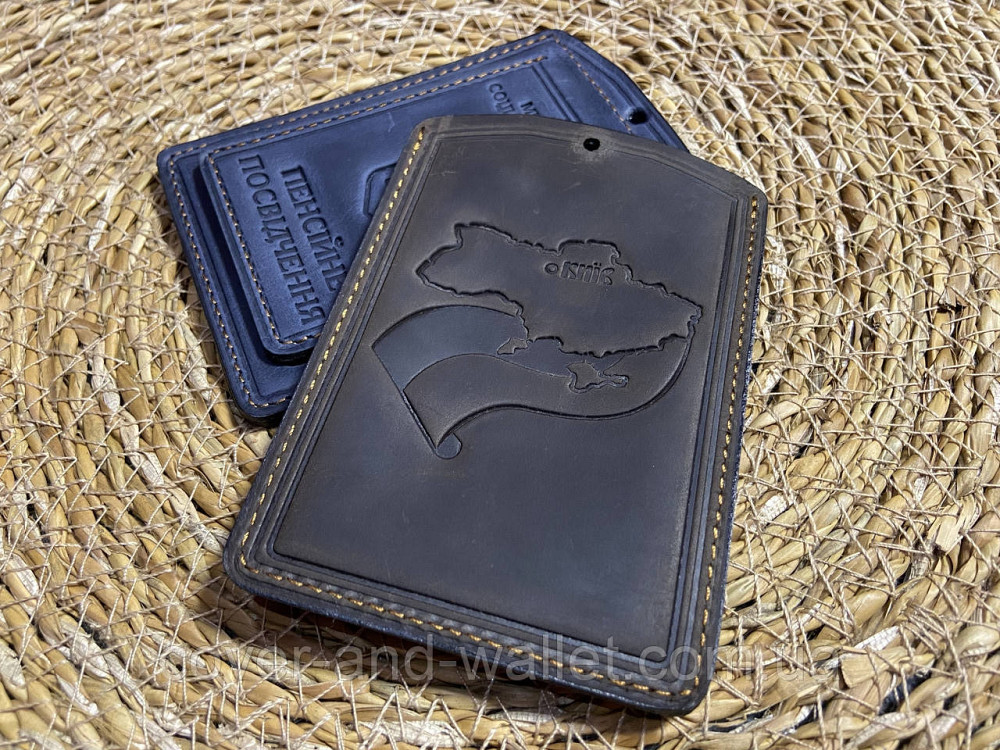 Шкіряна обкладинка на пенсійне посвідчення на два відділення GP Київ - фото 4