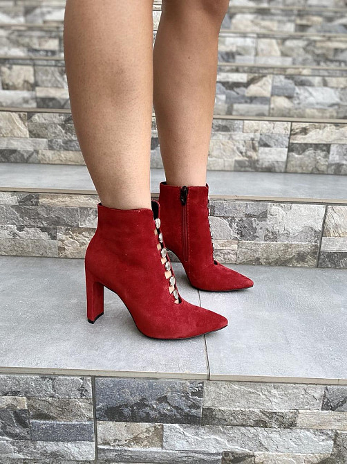 LIRIO Жіночі черевики LIRIO червоні натуральна замша 38р. каблук 9см ( /95-9551) Коломия - фото 8