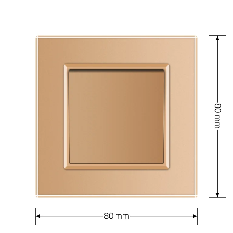 Вимикач універсальний 1-клавішний Livolo золото скло 250В 10А (VL-С7FCMKS-2AP) Коломыя - изображение 6