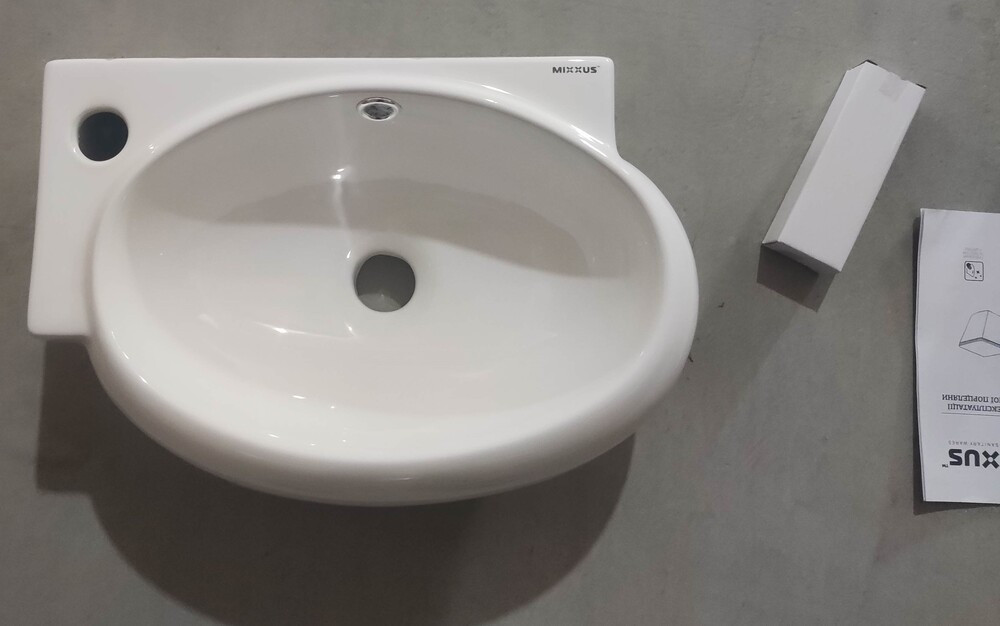 Раковина підвісна Mixxus Premium DIVERSE-1201-R 400х215х140mm з отвором під змішувач та переливом  ( MP6506 ) 25651 Харків - фото 7