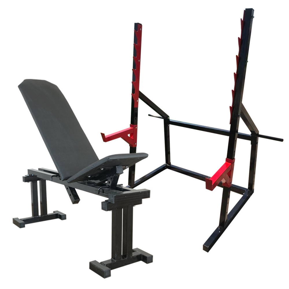 Лавка для жиму регульована 40 на 40 мм + Стійки для присідання під штангу 50 на 50 мм Київ - фото 1