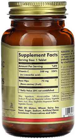 Вітамін C Solgar Vitamin C 500 mg with Rose Hips 100 таб Київ