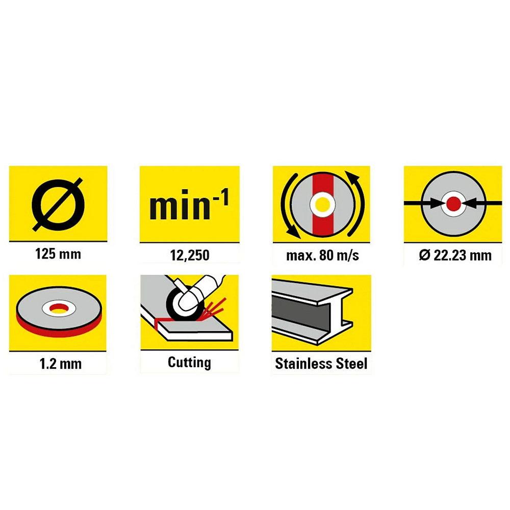 Круг отрезной по металлу Trotec 125х22.23х1.2 (12 шт) (6225001111) Винница - изображение 3