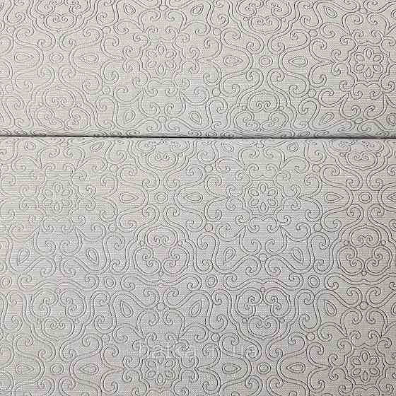 Шпалери метрові вінілові на флізелін Villa Marburg Lombardi вензелі завитки східний малюнок сірий з сріблом Київ