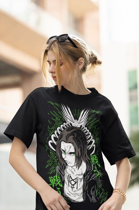 Футболка аниме Атака титанов оверсайз (S/M/L) Черний AnimeJ1069 Днепр - изображение 2