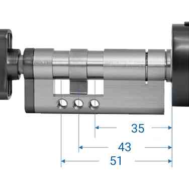Розумний дверний біометричний замок (циліндр) SEVEN LOCK SL-7773BF silver (40-106 мм) Київ