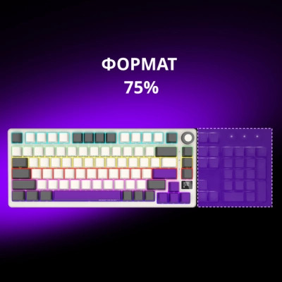 Клавіатура Lorgar KBP7075W Pro RGB Wireless/Bluetooth/USB UA Beige (LRG-KBP7075W-RT-US) Вінниця - фото 5