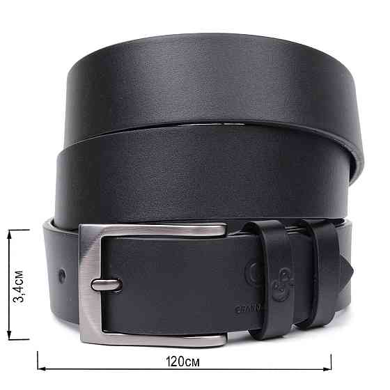 Стильный пояс под брюки для мужчин из натуральной кожи GRANDE PELLE 11690 Черный Киев