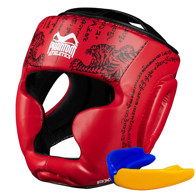 Боксерський шолом Phantom Muay Thai Full Face Red (капа в комплекті) Кам'янське - фото 1