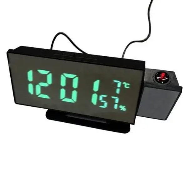 Годинник настільний VST 896S-4 9091 із зеленим підсвічуванням, чорний Винница - изображение 3