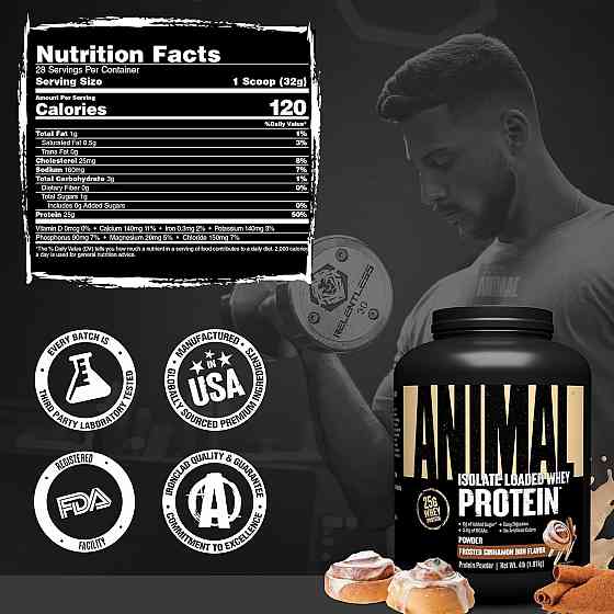 Протеин Universal Nutrition Animal Whey 1800 г, Frost Cinnamon Луцк
