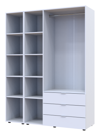 Комплект шаф для одягу Doros Гелар (2 шт.) 155х49,5х203,4 см Дзеркало/Білий (DRS-011185) Львів