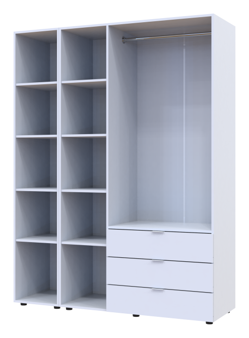 Комплект шкафов для одежды Doros Гелар (2 шт.) 155х49,5х203,4 см Зеркало/Белый (DRS-011185) Львов - изображение 6