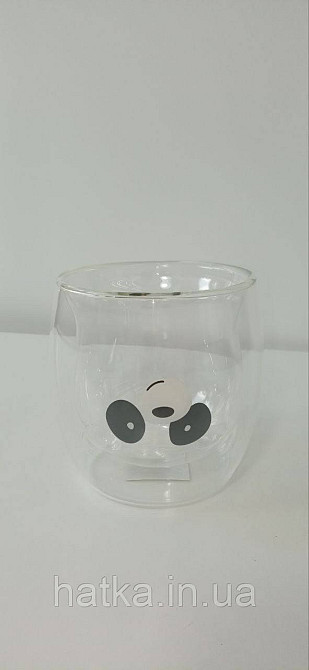 Піала чашка подвійне скло Olens "Панда" 250 мл прозора з пандою Київ - фото 4
