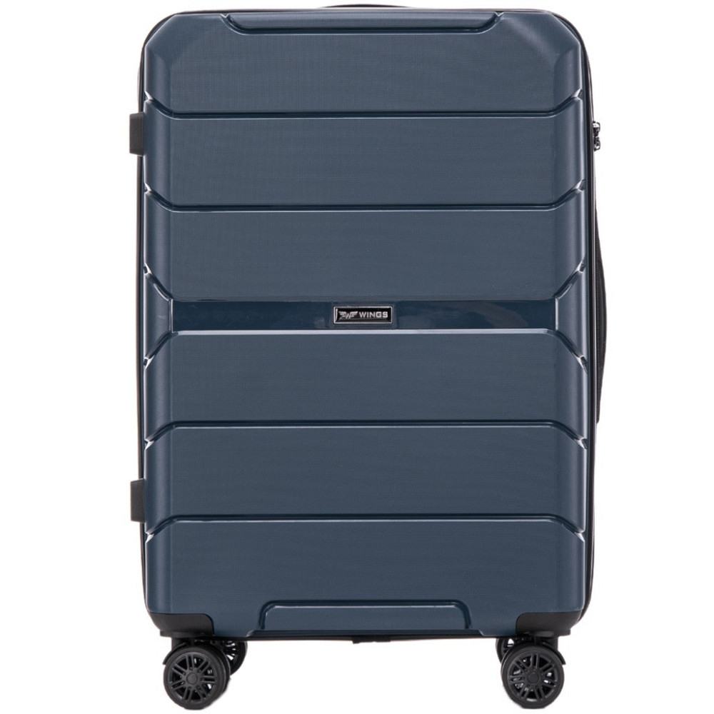 Чемодан полипропиленовый WINGS PP06 большой 78 см темно-синий Киев - изображение 3