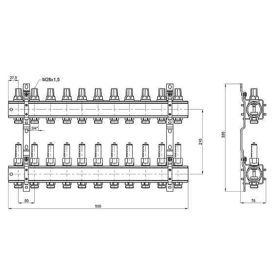 Колектор Icma 1" 11 виходів, з витратами NoK013 Київ