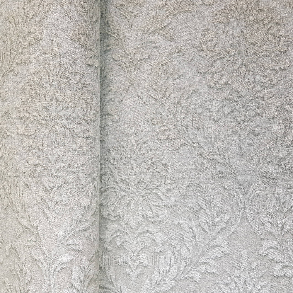 Шпалери вінілові на флізелін Rasch Raymond 1.06х10 вензель сріблястий на світло зеленому 957013 Київ - фото 2