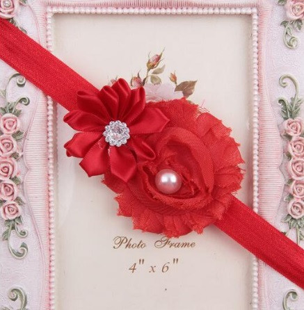 Пов'язка на голову дитяча червона - розмір декору 9см, розмір універсальний (на резинці) Київ - фото 1