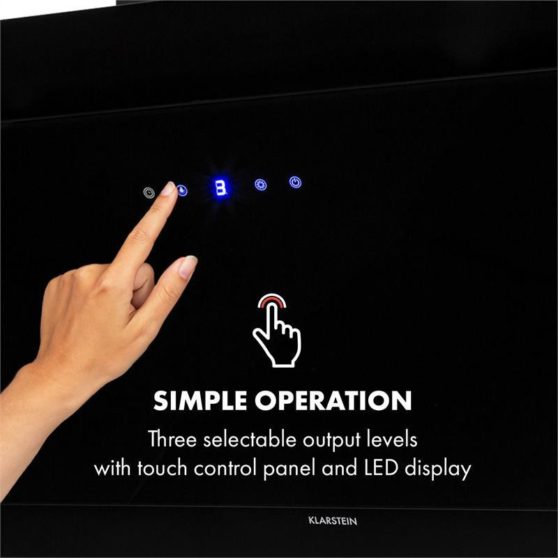 Вытяжка Arianna 90 см 560 м³/ч сенсорная панель управления EEC A+ черная 90 см (Германия, читать описание) Ровно - изображение 3