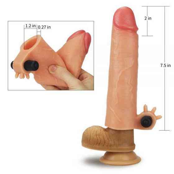 Насадка з вібрацією Add 2" Vibrating Silicone Extender, Flesh Sex Aura Київ