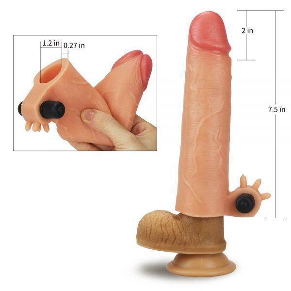 Насадка з вібрацією Add 2" Vibrating Silicone Extender, Flesh Sex Aura Київ - фото 6