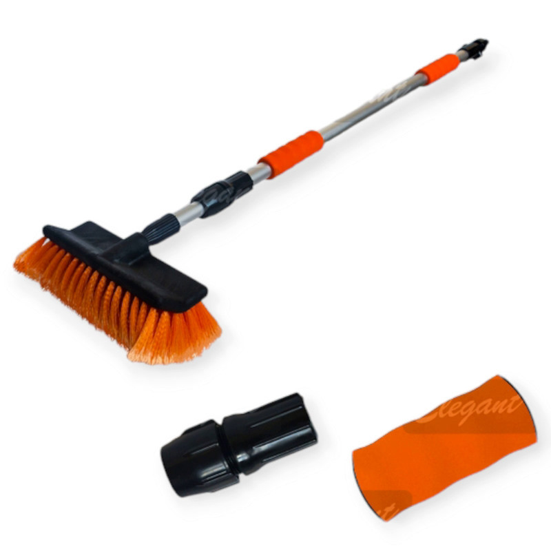 Щітка ручка телескоп 25 х 98-168см під шланг пухнаста "півмісяць" + Мукачево - фото 1