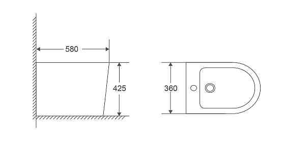 Биде напольное Mixxus Premium BEVEL-0601 580х360х425mm (MP6598) Киев