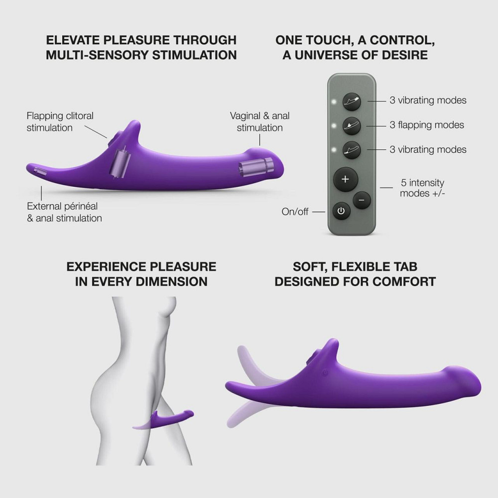 Вибронасадка для страпона с вакуумной стимуляцией Strap-On-Me Multi Orgasm Dildo L Purple Sex Aura Киев - изображение 3