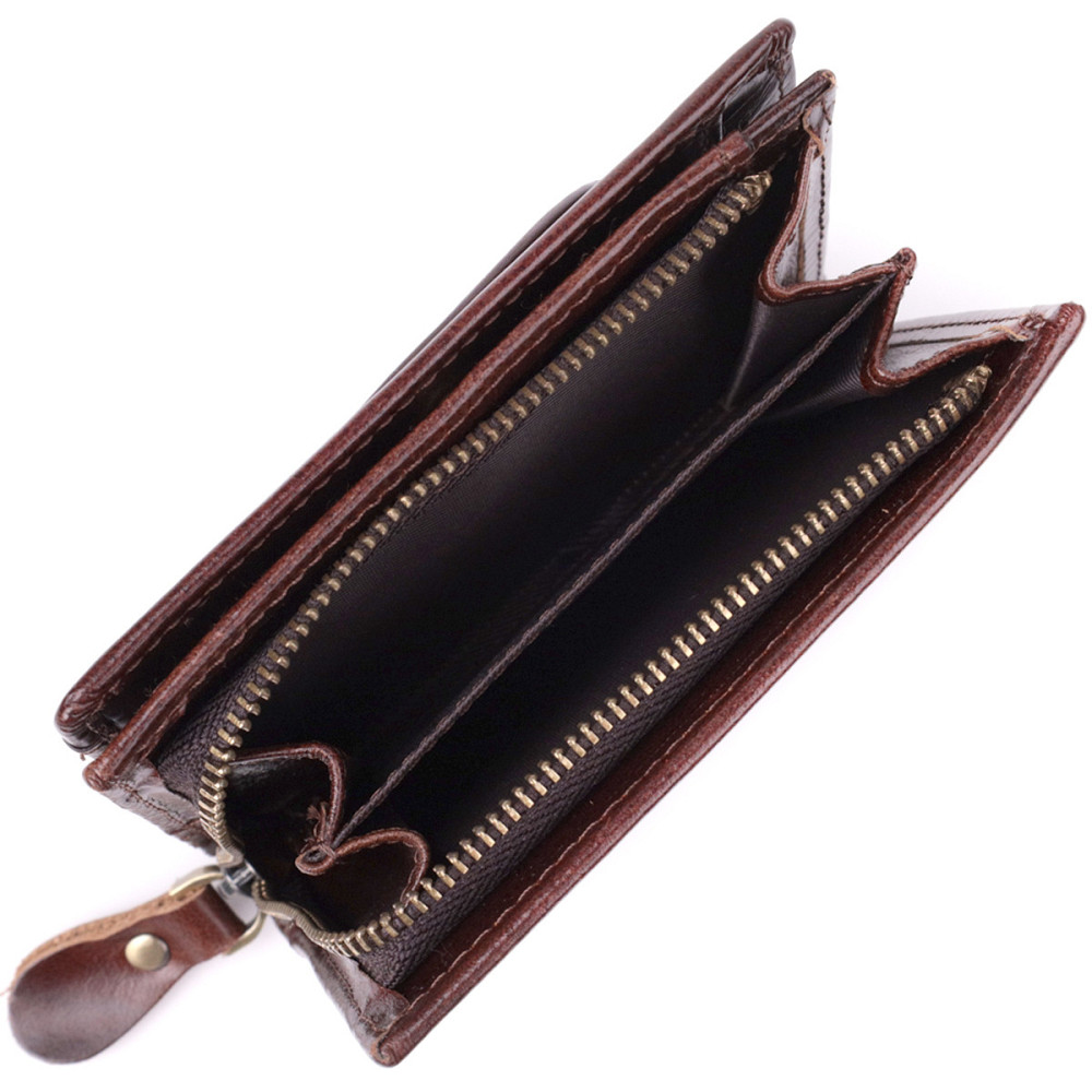 Вертикальний чоловічий гаманець із натуральної шкіри Vintage sale_15096 Коричневий Київ - фото 6