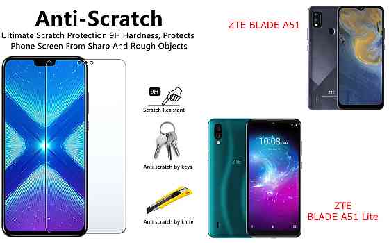 Захисне скло NeoGlass для ZTE BLADE A51, BLADE A51 Lite – надпрозоре та стійке Київ