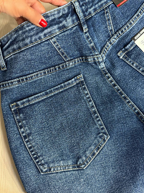 Джинсы женские Trelucky 0263-3 мом baggy бананы большие размеры синие, синий, З6, 36, 99 см, 128 см Киев - изображение 5