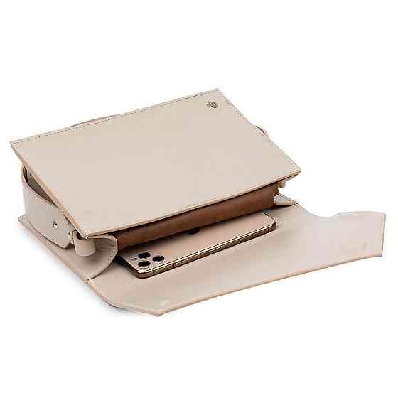 Шкіряна жіноча сумка GRANDE PELLE 11568 Бежевий Київ