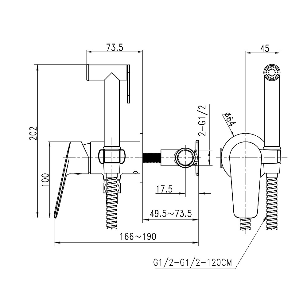 Змішувач гігієнічний TOPAZ CAPRI TCA-15106-H43 Луцьк - фото 7