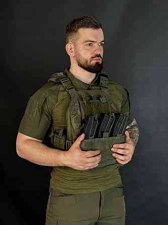 Плитоноска олива yakeda зі швидким скиданням штурмова чоловіча плитоноска з 9 сумками   WAR Львів