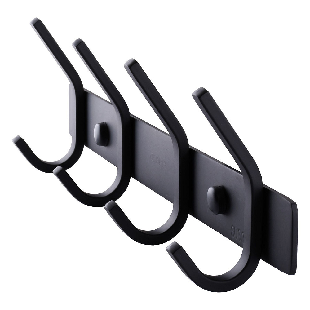 Планка з  гачками Globus Lux BQ9435-4 чорна матова SUS304 Тернопіль - фото 3